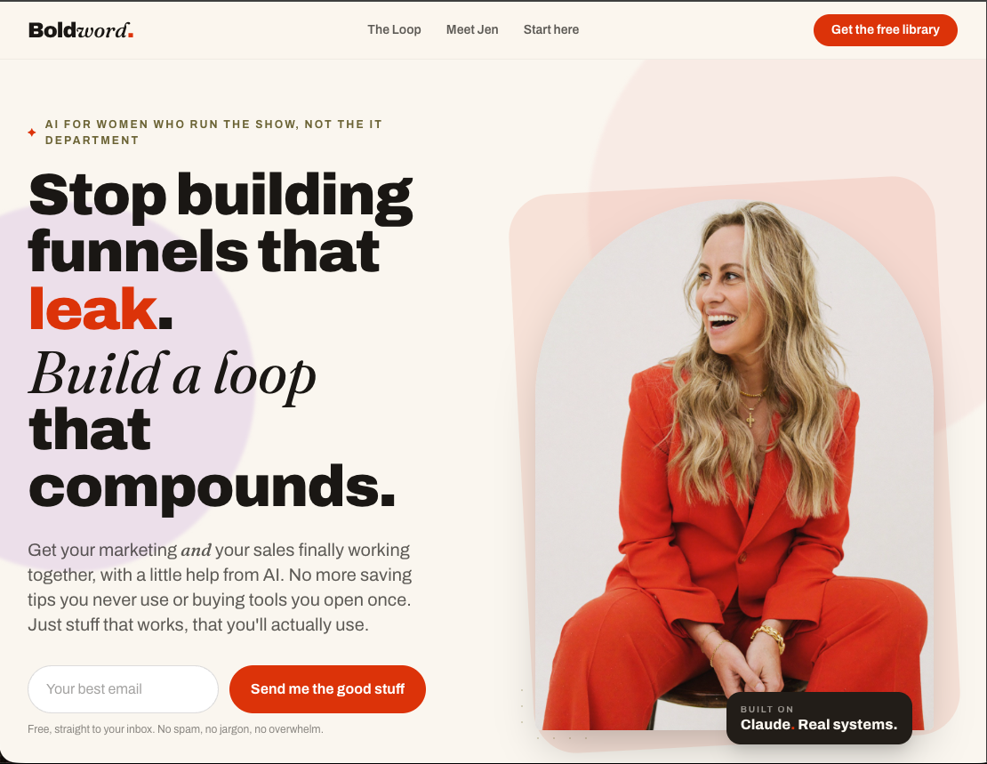 A landing page built in the challenge